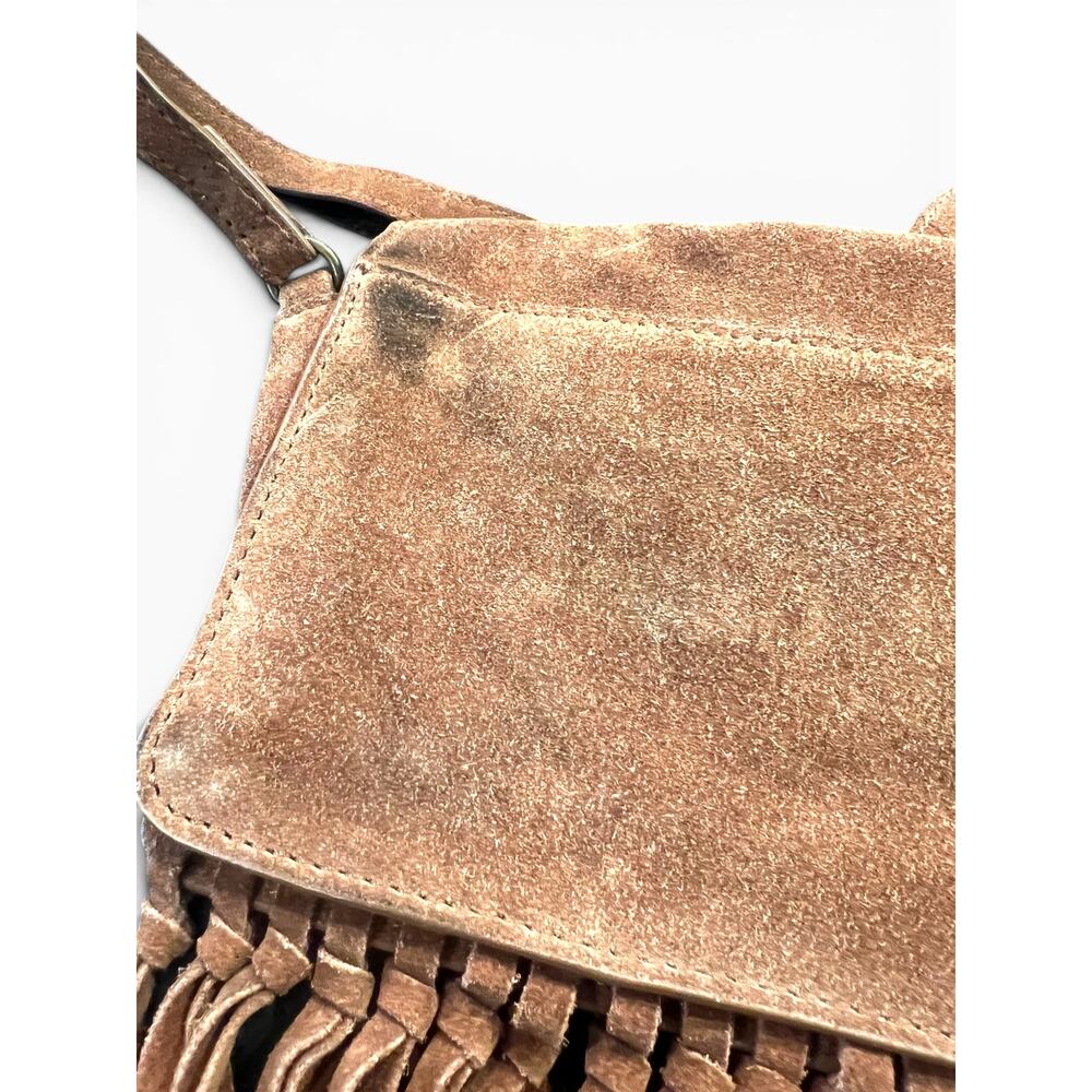 H&M leather suede fringe crossbody bag purse Bohemian Western Festival tassel - Picture 8 of 10